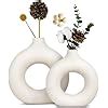 Buy TIED RIBBONS Set of 2 Donut Vases for Flower Plants (White, 8.5 & 6 ...