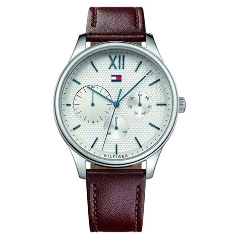 Buy Online Tommy Hilfiger Quartz Multifunction Silver Dial Leather ...