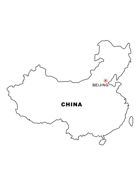 China Map Printable Single-Color 的图像结果