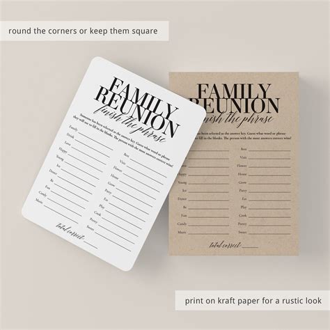 Family Reunion Games Printable Family Reunion Party Ideas Modern Family ...