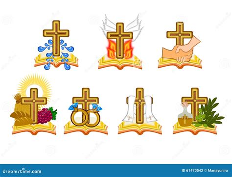 The seven sacraments stock illustration. Illustration of decorations ...