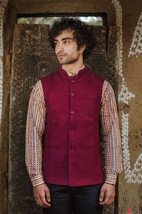 Wintage Men's Tweed Wool Festive and Casual Nehru Jacket Vest Waistcoat ...