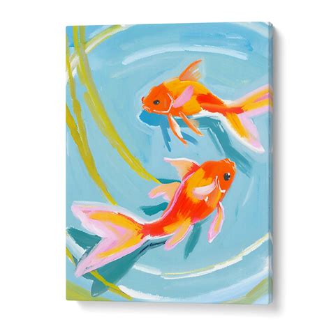 Two Fish Hand-Painted Art for Elegant Home Decor – Asianmonk
