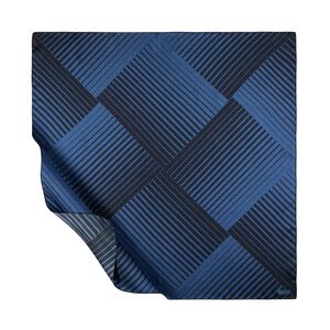 Ocean Blue Scan Print Silk Twill Scarf |İpekevi