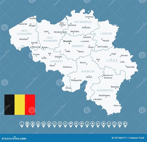 belgium map with cities