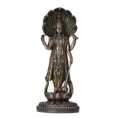 Buy 12.5 Inch Hindu God Shesha Vishnu Antique Bronze Finish Hand ...