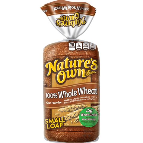 Nature's Own 100% Whole Wheat, Half Loaf, Sliced Whole Wheat Bread, 12 ...