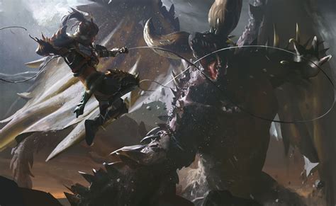 Epic Nergigante Showdown – Monster Hunter: World HD Wallpaper by Heng Tang