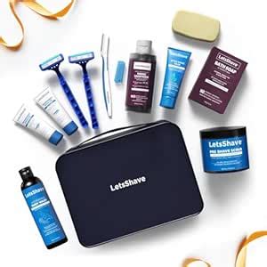 LetsShave 11-in-1 Grooming Gift Set for Men | Pro 3 Disposable Razors ...