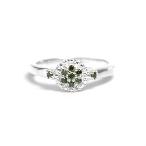 Buy Online Jewelry In India, Natural Green Diamond Ring, 925 Sterling ...