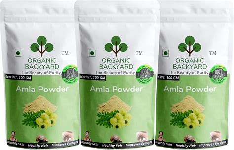 ORGANIC BACKYARD 100% Natural Amla Powder Combo 100gm*3 for Hair Care ...