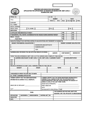 Fillable Online wced pgwc gov Abet level 4 examination -2005 - Western ...
