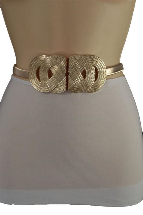 Gold Women Elastic Fashion Big Buckle Hip Waist Plus Size Belt - Tradesy