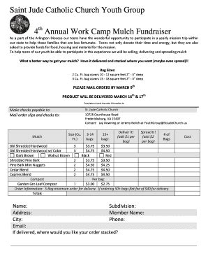 Fillable Online St Jude Mulch Fundraiser Order Form - St. Jude Catholic ...