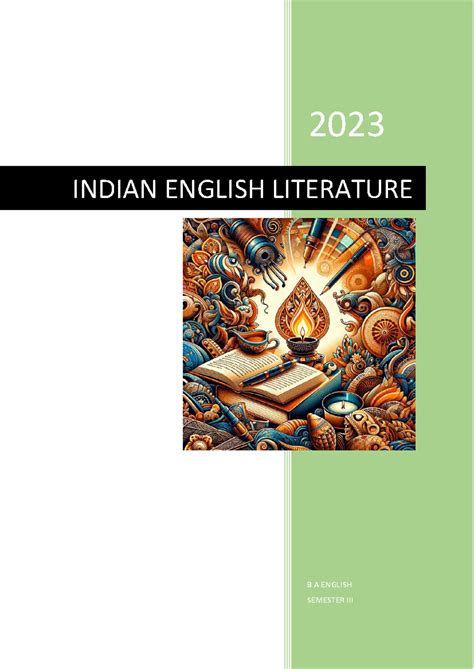 2023 B.A. English Semester I: Indian English Literature Overview - Studocu