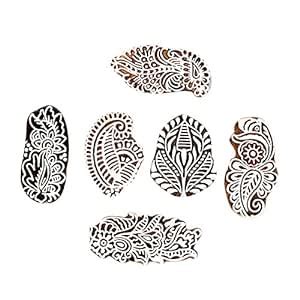 Buy Set of 6 .Butti Mughal Design Wooden Printing Stamp Block Hand ...