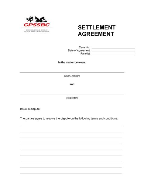43 Free Settlement Agreement Templates [Divorce/Debt/Employment..]