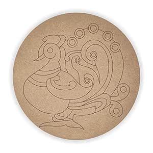 DOTME® 2 PCs Wooden MDF Peacock Theme Shapes Cutout for Crafts Work ...