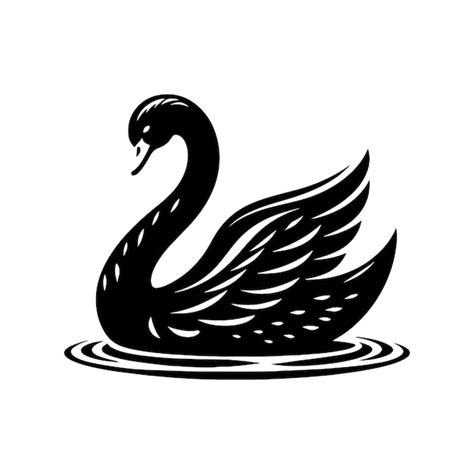 Arte vetorial de silhueta de cisne preto com fundo transparente Design ...