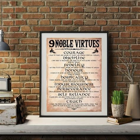 Viking the Nine Noble Virtues Courage Canvas Wall Art Poster Home Decor ...