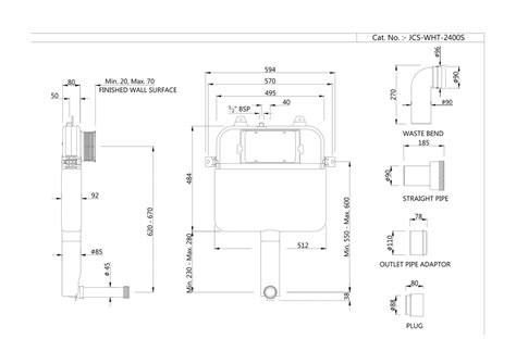 CONC.CIST 80MM WTH S DRAIN PIPE W/O FRAM - JAQUAR CISTERN - ( WHITE ...