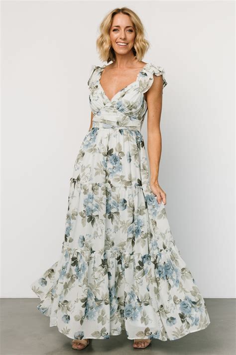 Martina Maxi Dress | Light Blue Floral – Baltic Born