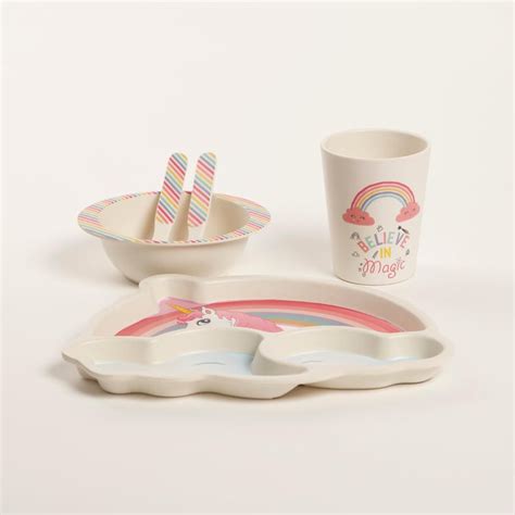 Buy Wonderland Juven Printed Bamboo Fibre Kids Dinner Set - 5Pcs from ...