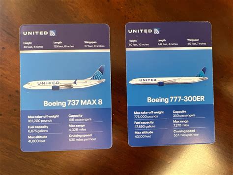 United Airlines Trading Cards Boeing 777, 737 MAX | eBay