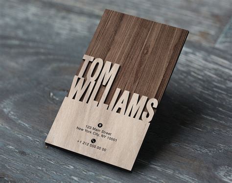 Personalized Wooden Embossed Laser Cut Business Card, Custom Wood ...