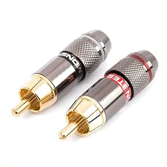 fdealz® [ 2 Pieces ] DIY RCA Male Soldering Connector Jack Plug Adapter ...