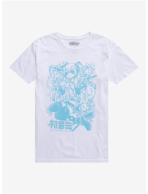 Hatsune Miku Blue Line Art T-Shirt | Hot Topic