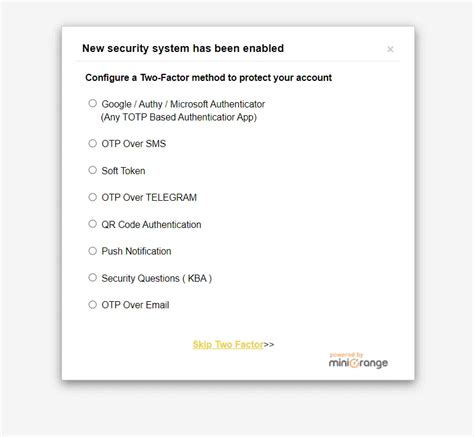 WooCommerce Two Factor Authentication - 2fa authentication methods list