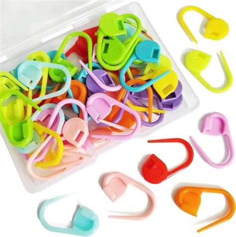 Biipretty 10 Pieces Colorful Plastic Knitting Stitch Markers Crochet ...