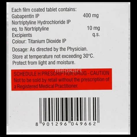Gabantin Nt 400mg Tablet 10s – Price & Generic | Medkart