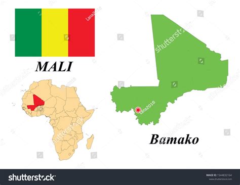 Bamako Mali Map Vektorkarte Von Mali. Landkarte Mit Division, Städten