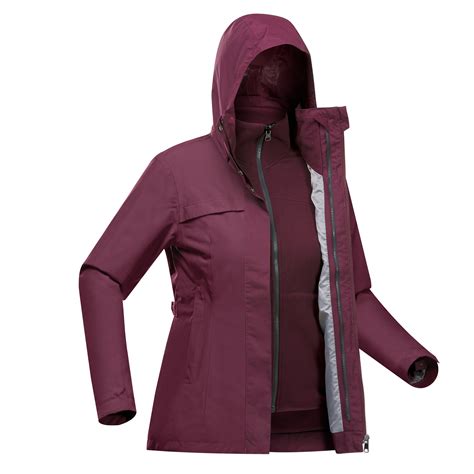 Women's waterproof 3in1 travel trekking jacket - Travel 100 0 ...
