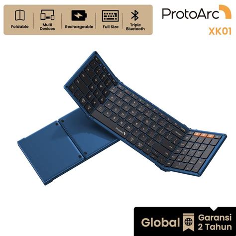 Promo ProtoArc XK01 Foldable Keyboard Wireless Triple Bluetooth Full ...