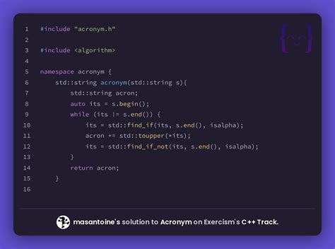 masantoine's solution for Acronym in C++ on Exercism