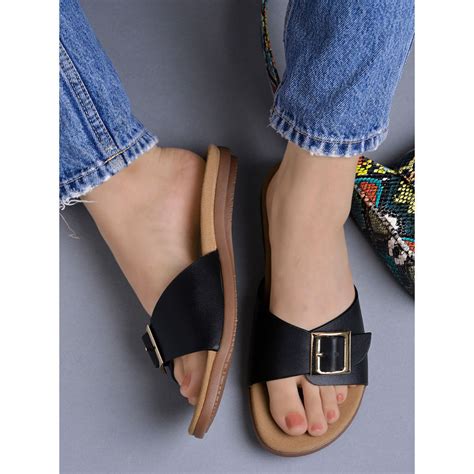 Buy Shoetopia Stylish Solid Black Flats for Women Online
