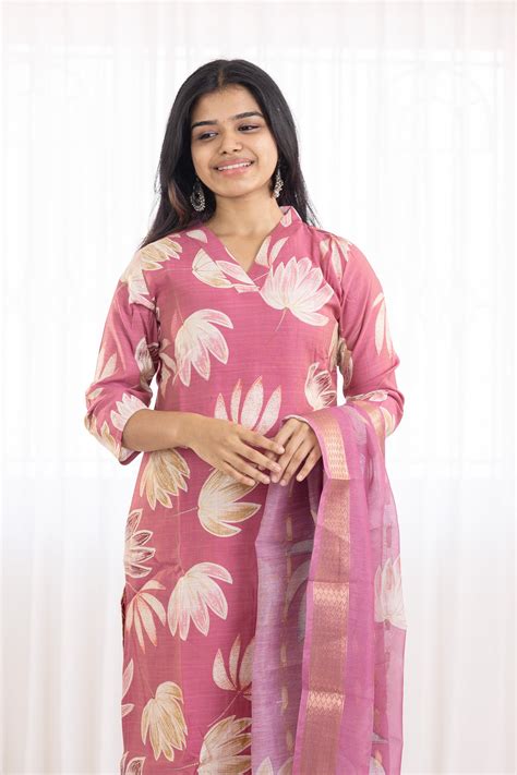 Akshara salwar set in peach – Sri Ganapathy Silks Sankarankovil Private ...