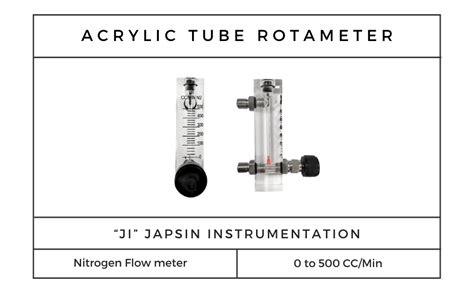 "Ji" Japsin Instrumentation Acrylic Tube Rotameter for Nitrogen Flow ...