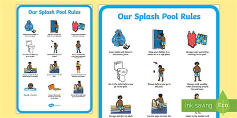 Splash Pool Rules Primary Display Poster