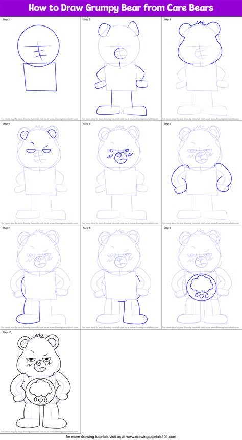 How to Draw Grumpy Bear from Care Bears (Care Bears) Step by Step ...