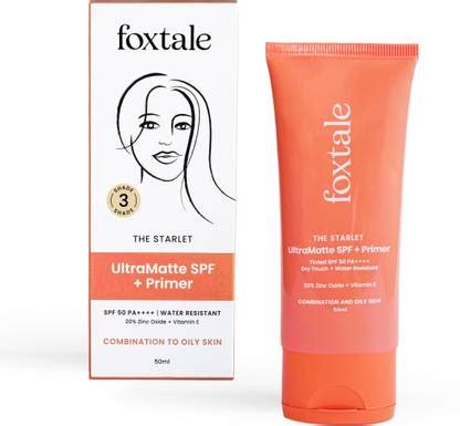 Foxtale Sunscreen - SPF 50 PA++++ Sunscreen - SPF 50 PA++++ Ultra Matte ...