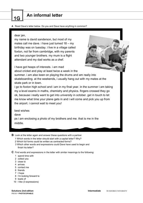 Informal Letter Layout 的图像结果