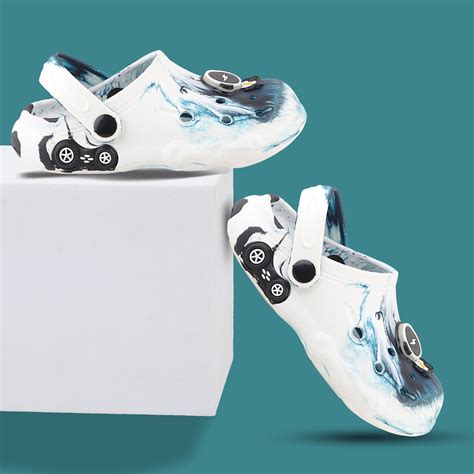 FUEL Splash Clogs Slipper for 4-10 Years Boys/Girls (White & Blue ...