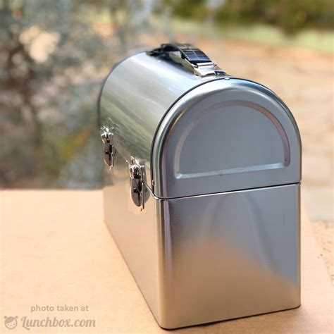 Plain Metal Dome Lunch Box - Silver | Lunchbox.com