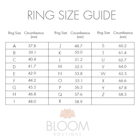 Ring Size Chart - Ring Size - Worksheets Library