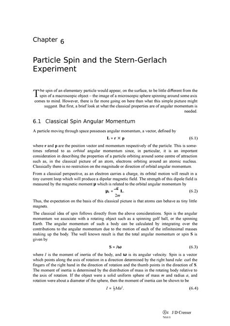 Particle Spin and the Stern-Gerlach Experiment - Chapter 6 Particle ...