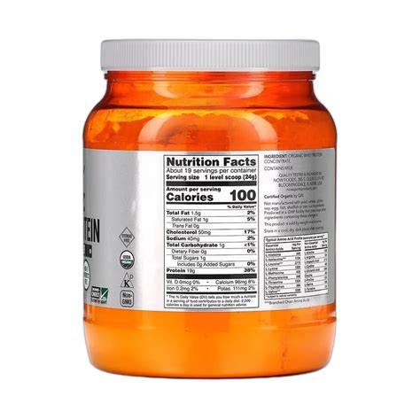 NOW Foods, Sports, Organic Whey Protein, Unflavored, 1 lb, 454 g ...